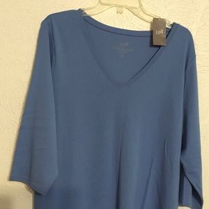 JJill Cornflower Blue T-shirt 3x new